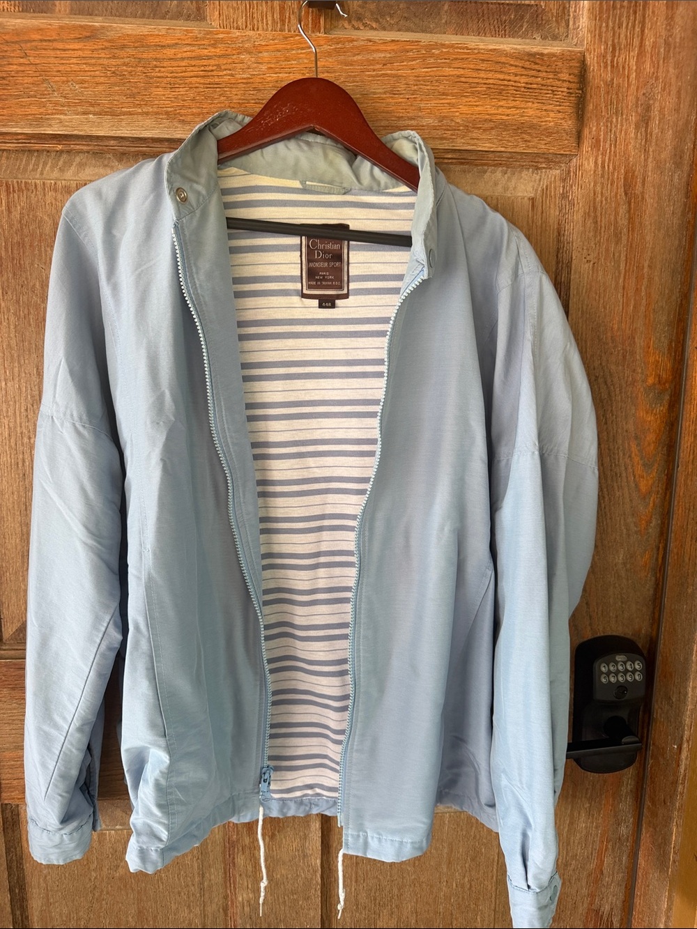 Dior Pale Blue Lightweight Zip Shirt Jacket